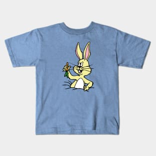 Yellow Rabbit with Carrot Kids T-Shirt